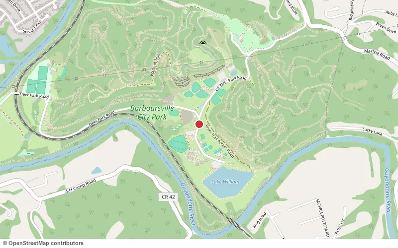 Map of Barboursville Park showing the Scoops stand